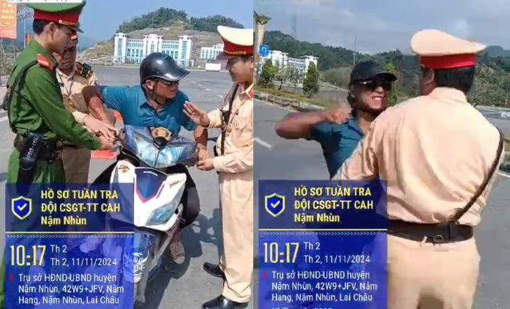 lai-chau-5-copy-17315795767761350567632 Nam thanh niên bị bắt vì livestream xúc phạm, đấm cảnh sát giao thông - Ảnh 1.