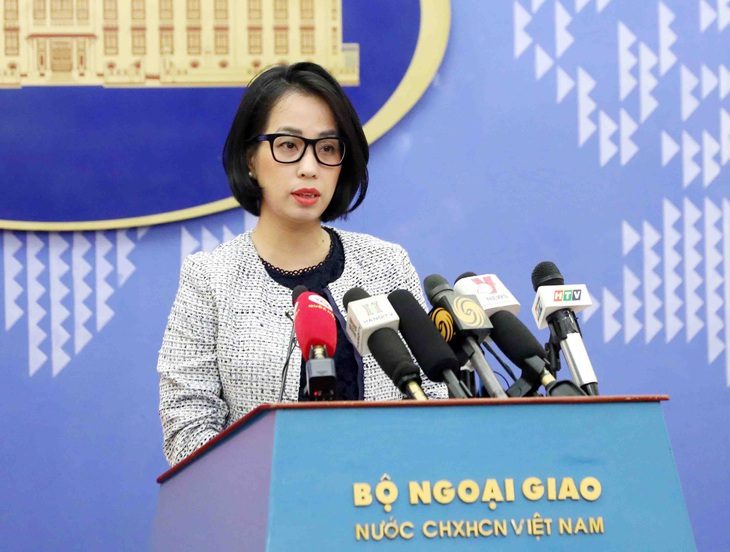 Bộ Ngoại giao Việt Nam: Bản đồ 'tiêu chuẩn' của Trung Quốc 'vô giá trị' - Ảnh 1. Người phát ngôn Bộ Ngoại giao Phạm Thu Hằng - Ảnh: Bộ Ngoại giao cung cấp
